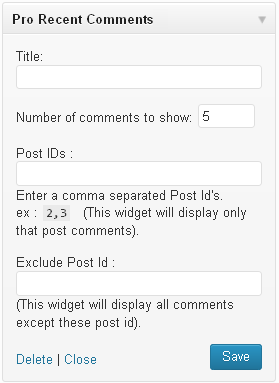 Pro Recent Comments Screenshot